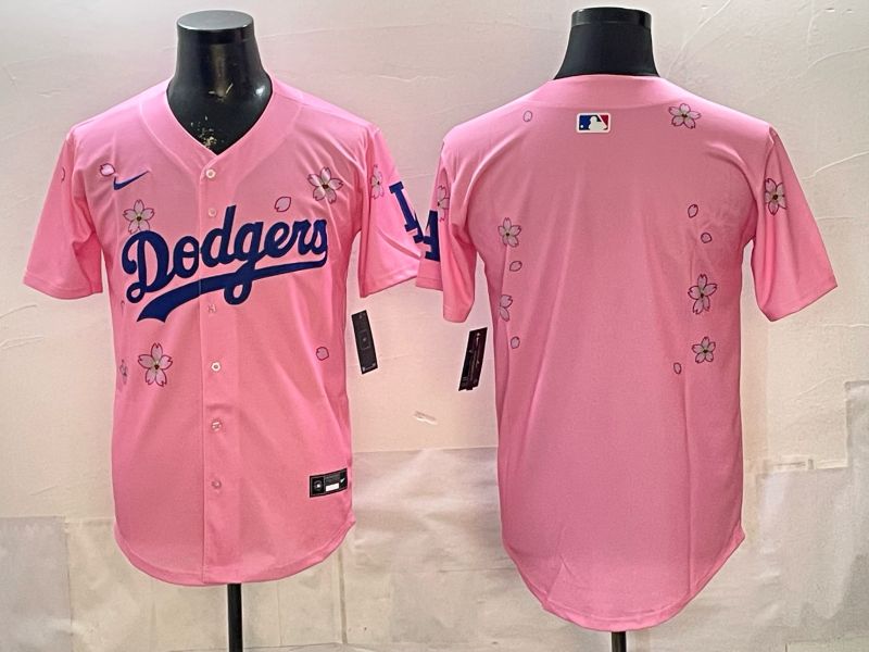 Men Nike 2026 Los Angeles Dodgers Blank Pink Sakura Edition Game MLB Jersey 001
